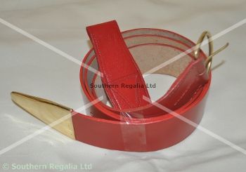 Knights Templar Leather Belt & Standard Frog [Red]